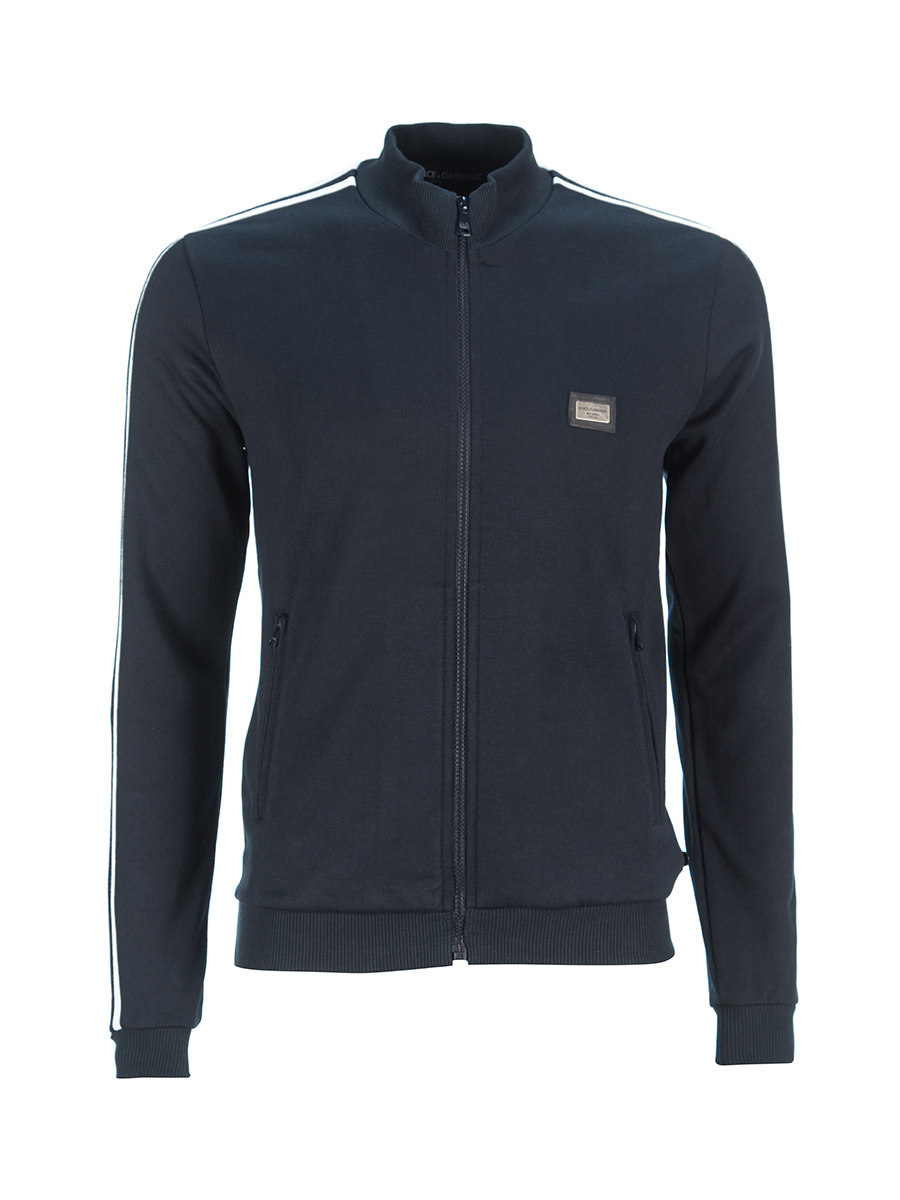 Dolce&Gabbana 蓝黑色全棉条纹长袖上衣