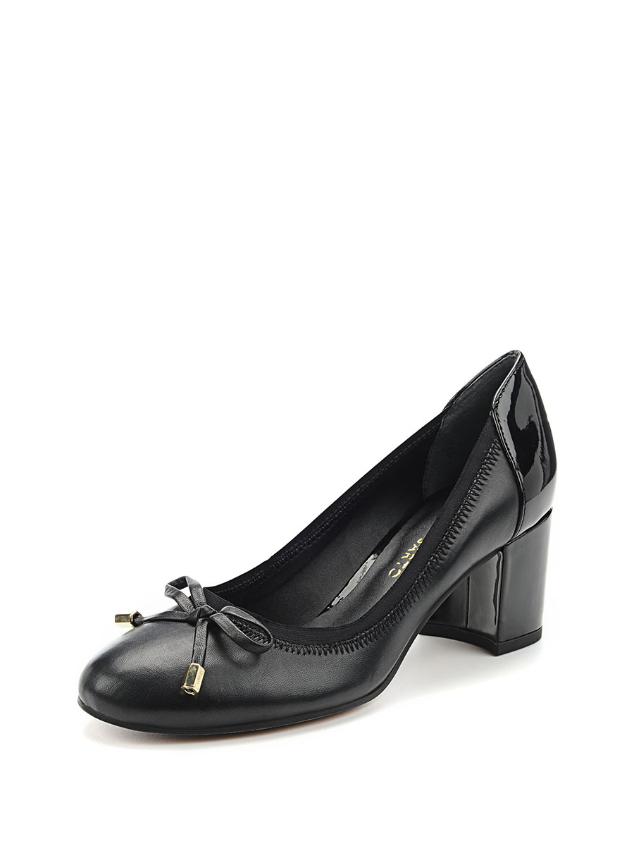 FRANCO SARTO|黑色系带蝴蝶结松紧低跟鞋