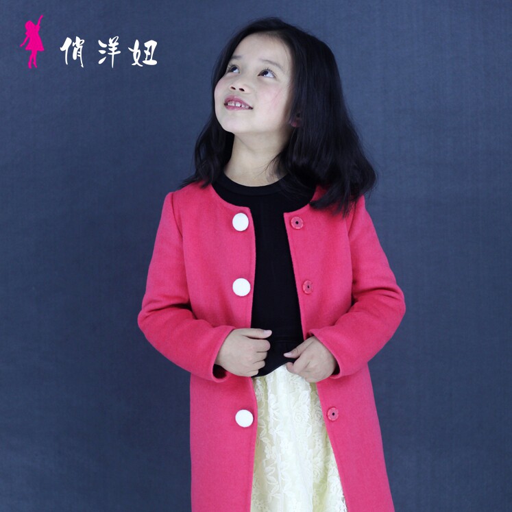 New Korean version of handmade double-sided cashmere wool woolen middle-aged children's clothing coat coat windbreaker direct sales