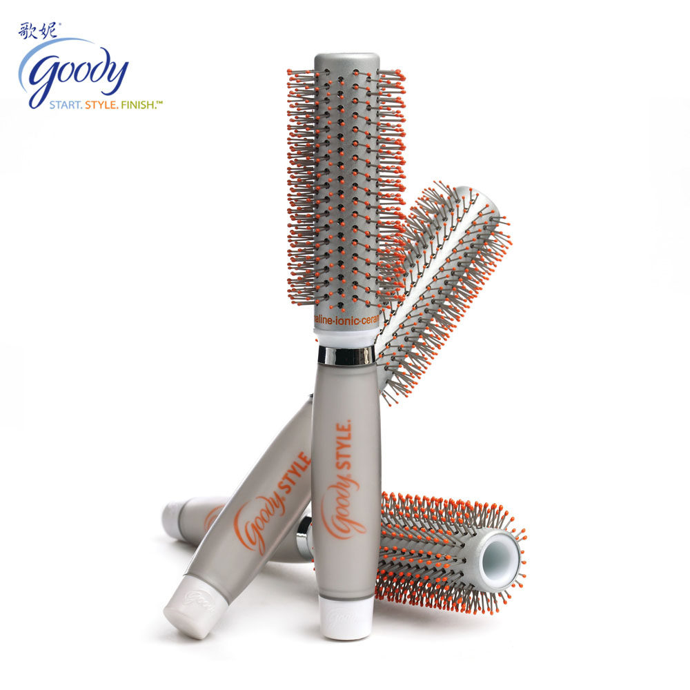 进口 美国Goody歌妮 卷发梳子 电气石陶瓷 圆卷梳 快速造型 发梳