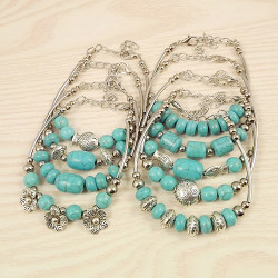 Yunnan specialty DIY ethnic style retro original handmade jewelry women's jewelry turquoise bracelet 2013