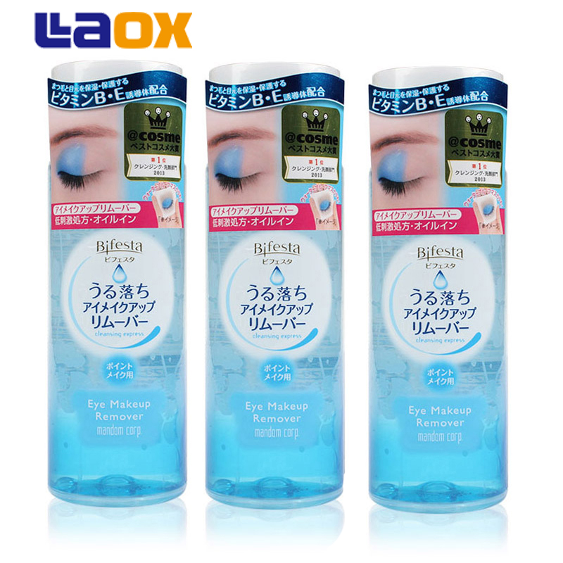 laox香港直邮 日本Mandom 曼丹Bifesta眼唇卸妆液卸妆水145mlx3