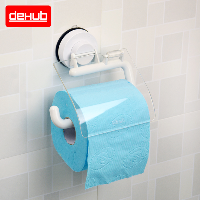 Korea deHub suction cup powder room tissue holder Waterproof roll toilet paper holder Creative toilet paper toilet paper holder Toilet paper towel box