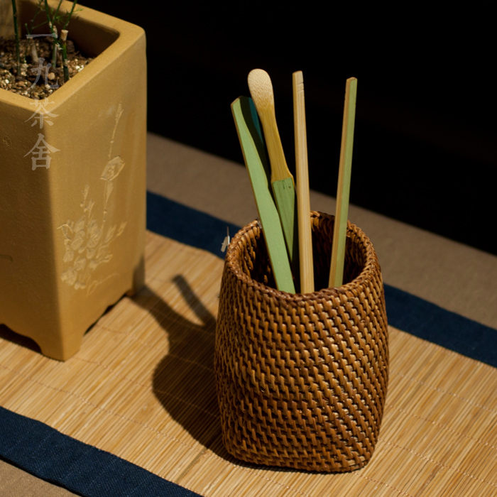 Yijiu Tea House Vietnam Handmade Rattan Tea Basket Pen Holder Tea Ceremony Accessories Tea Set Zero Matching Tea Ceremony Group
