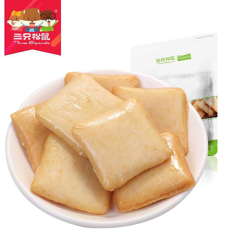 【天猫超市】三只松鼠 老爹鱼豆腐180g休闲零食豆干小吃烧烤味