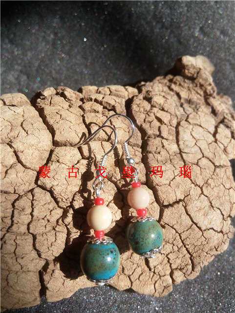 (store owner original) pure handmade original ornament ceramic Pearl Allah good color Beyyu ethnic wind ear decoration