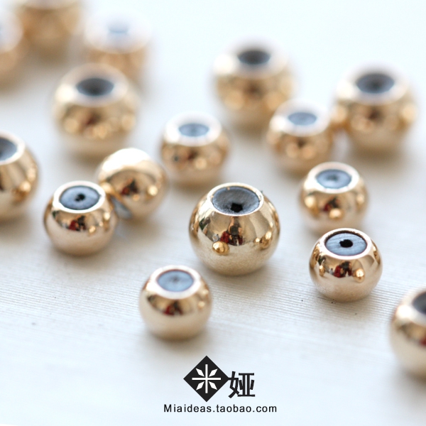 American imported 14K gold-plated accessories Adjustable positioning gold-plated beads winding jewelry necklace adjustment beads loose beads