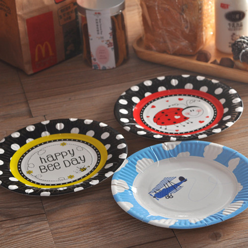 6 Outdoor Picnic Utensils Food Eco-Friendly Dinner Plates Party Cake Plate 7 Inch BBQ Plate Paper Plate Disposable Plate