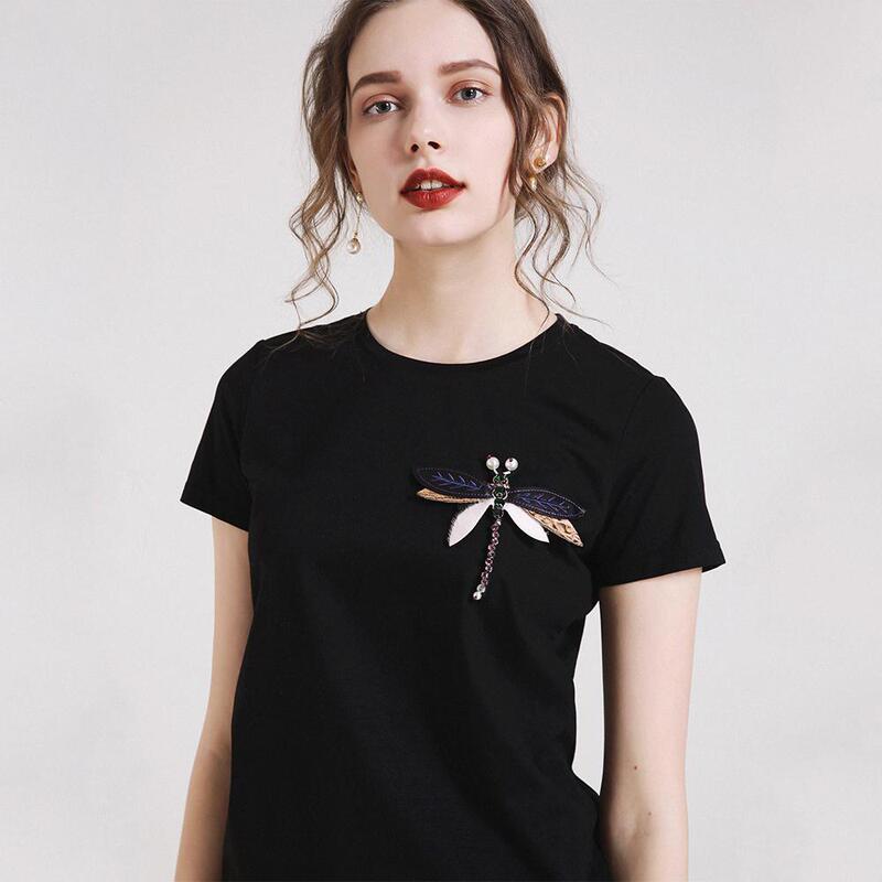 Handmade 3D Dragonfly! 2026 Summer Solid Color Versatile Slim-Fit Casual Short-Sleeve T-Shirt Handmade 3D Dragonfly! 2026 Summer Solid Color Versatile Slim-Fit Casual Short-Sleeve T-Shirt
