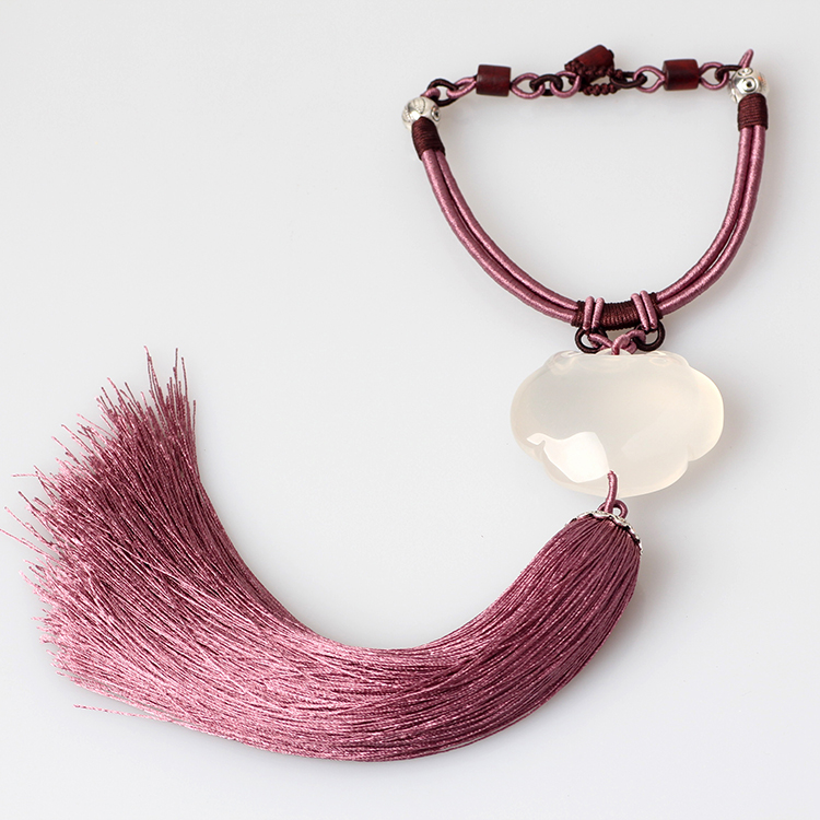 汽车挂件高档吉祥如意锁车内挂饰品天然白水晶 高档平安车挂内饰