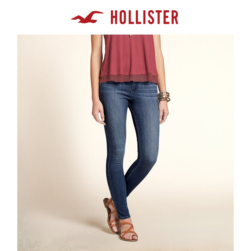 Hollister 完美修身窄脚高腰牛仔裤 女 96303