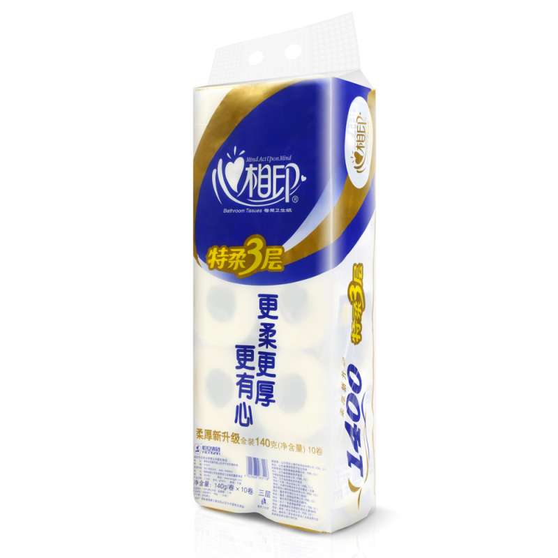 【苏宁易购】心相印 卷纸 特柔3层140克卫生纸*10卷