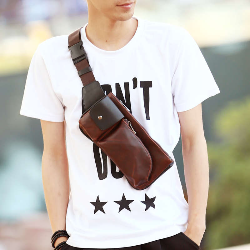 2022 new shoulder bag men's retro chest bag casual waist bag Korean men's bag tide messenger bag sports bag