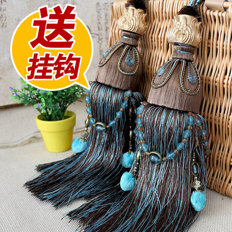 Nordic curtain buckle strap tie hanging ball tied rope pair of hanging ball tassel tie belt strap jewelry living room