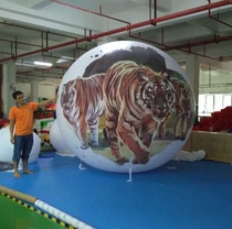 Empty floating custom logo printing round heart shaped alien cartoon inkjet PVC takeoff landing ball airship helium balloon