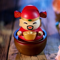 jeancard Taiwan wooden god of wealth to music box to send girls good friends birthday children Friends New Year gifts