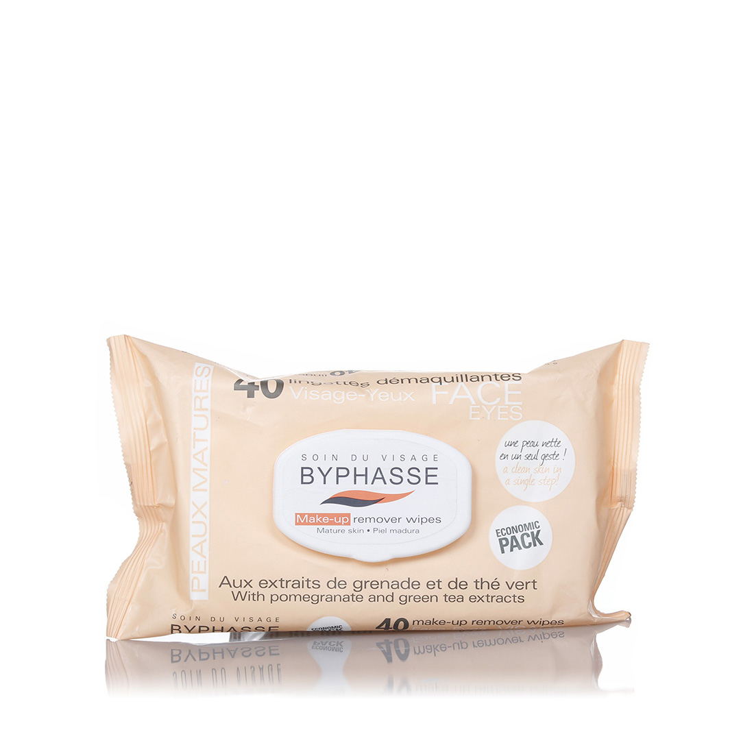 Byphasse蓓昂斯石榴绿茶精华卸妆湿巾40张/包 正品包邮 化妆工具