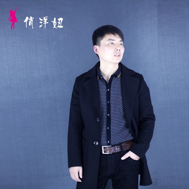 New men's business handmade double-sided cashmere wool woolen windbreaker coat lapel suit jacket direct sales