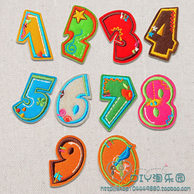 Kindergarten Quilt Pillow Number Mark Digital Mark Back Gum Cloth Patch Broken Hole Patch Small Size Digital Cloth Patch