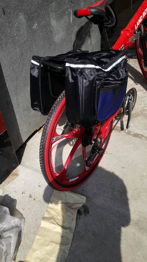 Mountain bike rear shelf tow bag Beach snowmobile folding wide tire big wheel bicycle shock absorption disc brake zxc