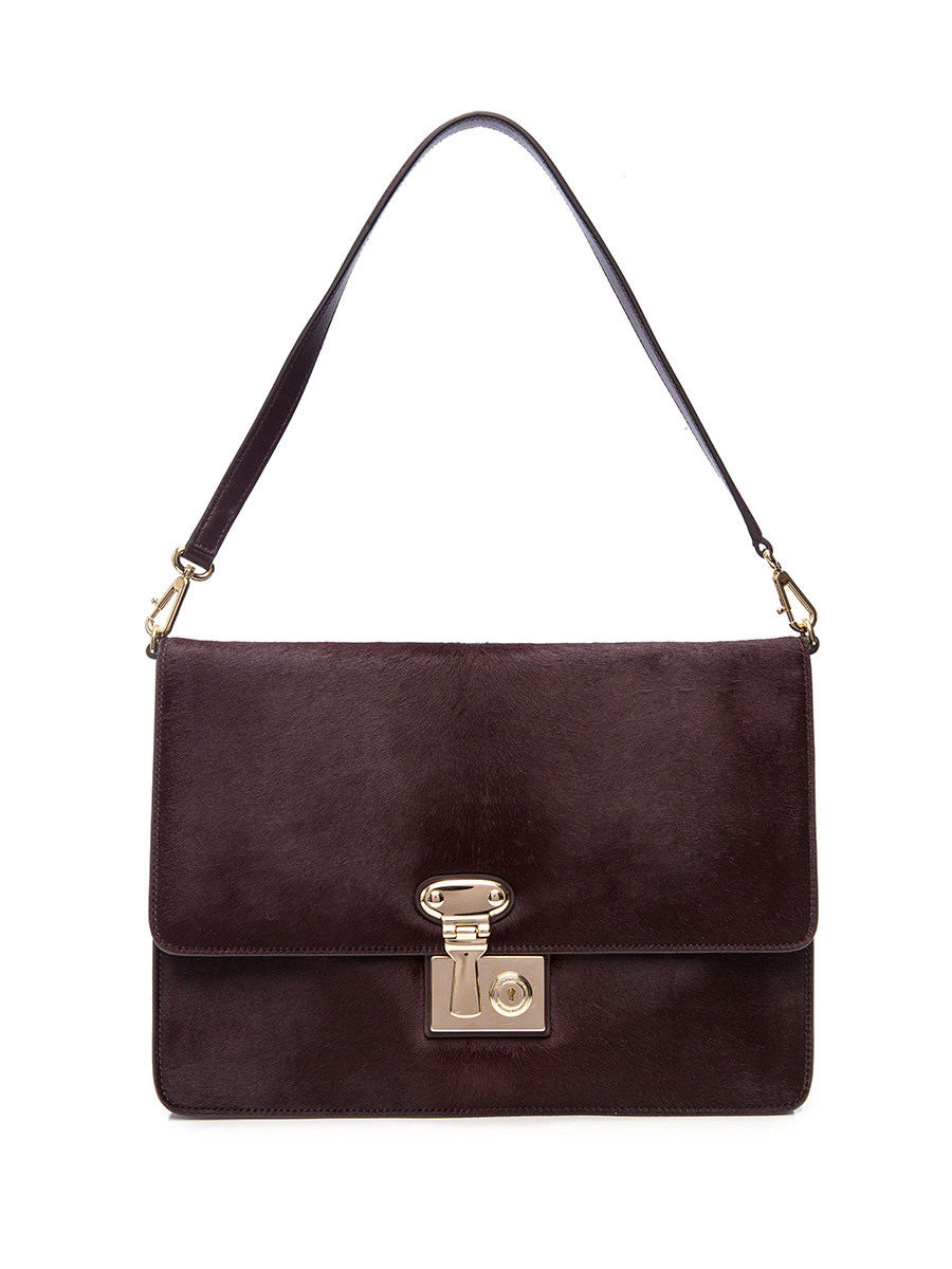 Dolce&Gabbana 褐色翻盖锁扣单肩包