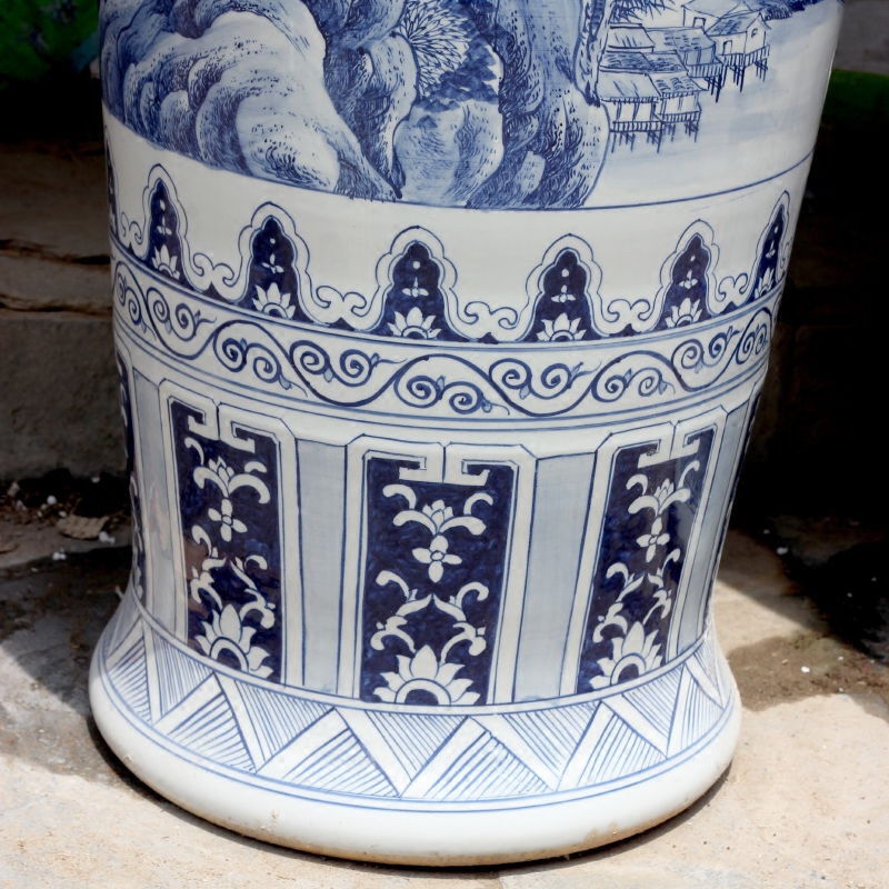 Jingdezhen blue and white porcelain hand - made splendid sunvo goddess of mercy bottle of large vases, home sitting room hotel decoration furnishing articles