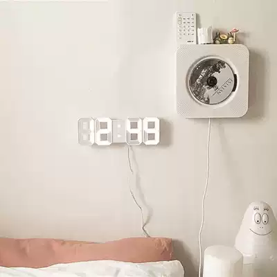 INS Korean style studio Home decoration electronic clock LED digital wall clock three-dimensional alarm clock i simple and modern