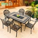Bàn ghế BBQ ngoài trời Kết hợp Bàn ghế ngoài trời Bàn ghế ngoài trời Iron Garden Garden Bàn BBQ điện Ban công năm mảnh