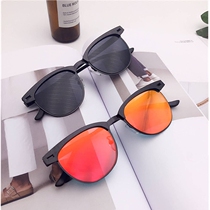 Sunglasses mens personality wild half frame trendy polarized sunglasses square star with sunglasses driver mirror