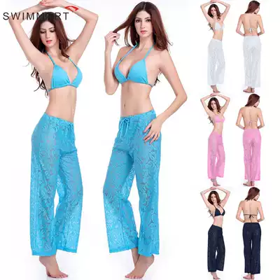 2015 Summer new sexy trend lace casual trousers explosion hollow hook flower Beach women's pants DP001