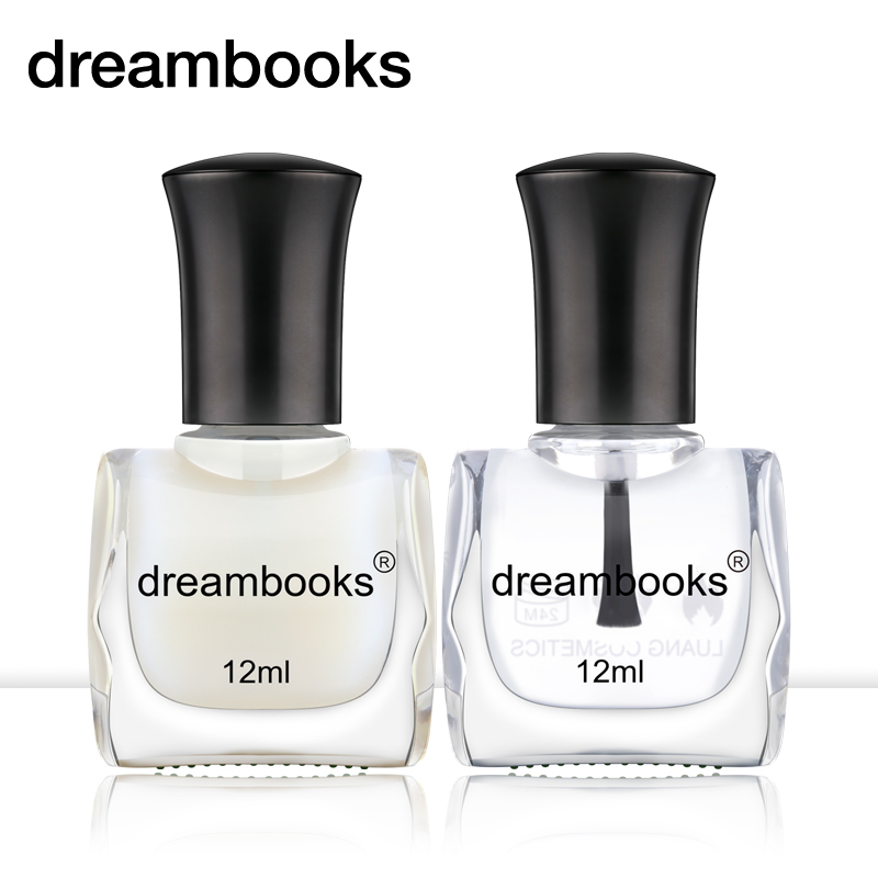 Dreambooks无毒无味水性指甲油套装 护甲经典 底油亮油12ML*2