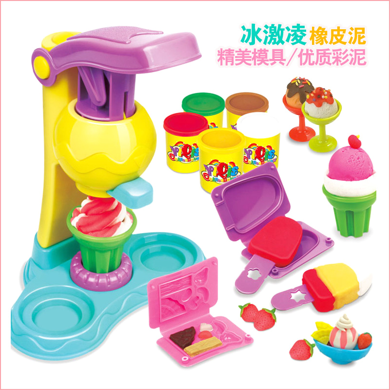 3d Color Clay Rubber Clay Ice Cream Ice Cream Ice Cream Mold Tool Kit Handmade Clay Cake Snack DIY Toys