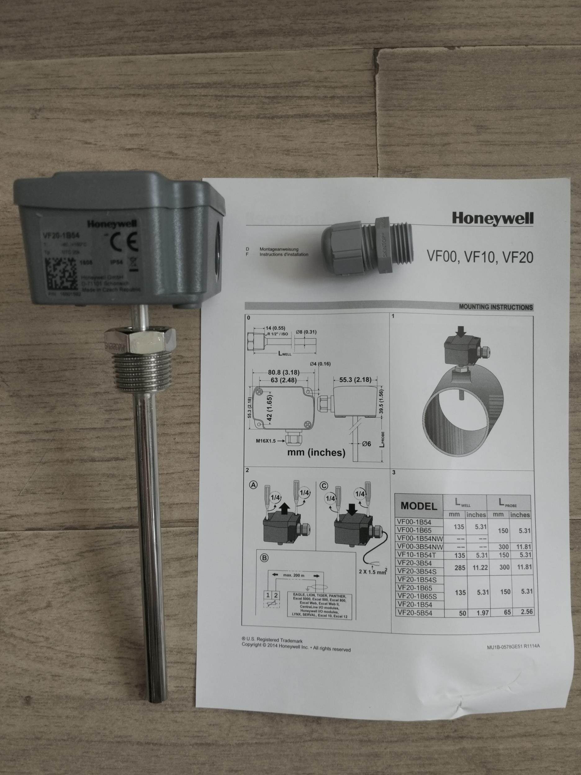 New original Honeywell VF20-1B54 replaces VF20T water pipe temperature sensor NTC20K