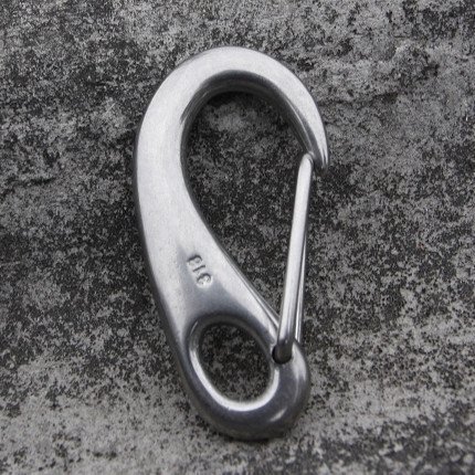 316 Stainless Steel Material Egg-Shaped Buckle S2470 Hook and Loop Can Withstand 220kg Pulling Force Keychain