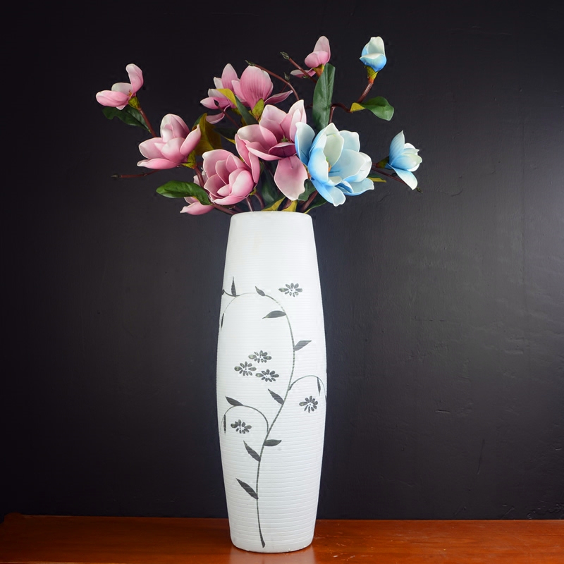 Jingdezhen ceramic big vase furnishing articles sitting room ground dry flower arranging large fake flowers set decoration simulation
