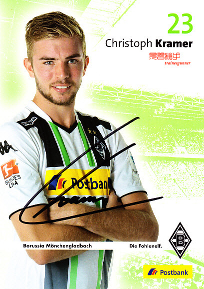 Kramer Mönchengladbach 2014-15 season autograph official card