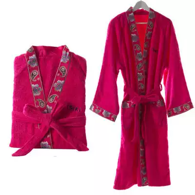 Gold number home textile Yishijia gold number pure cotton wedding yukata bathrobe female red embroidery festive special offer