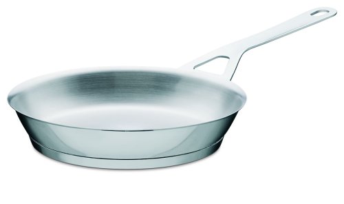 100% German imports Alessi Frying Pan mirror polished stainless steel flat bottom pan frying pan