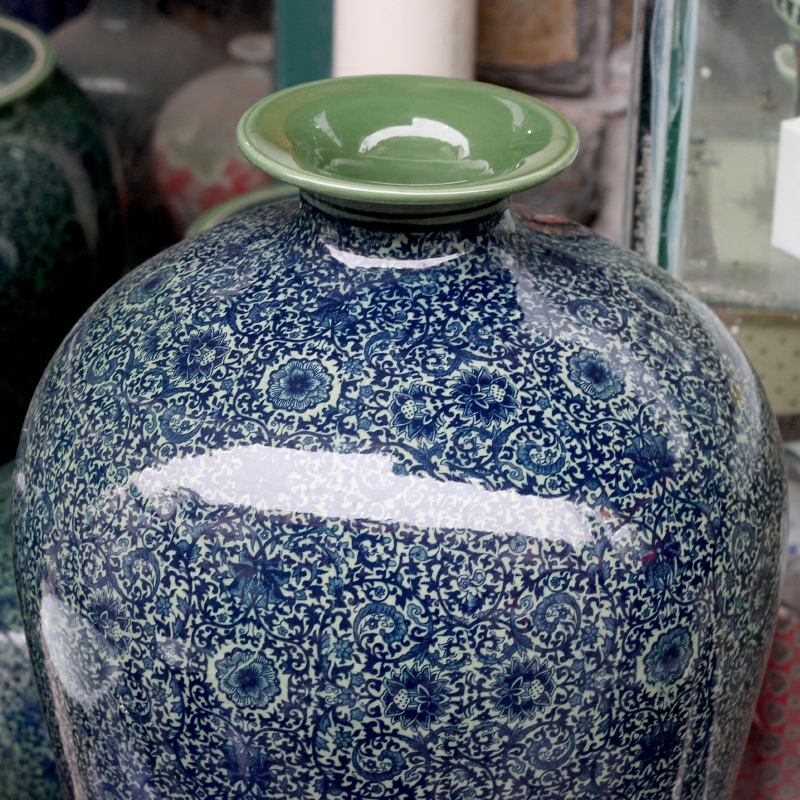 Jingdezhen ceramics bound lotus flower name plum bottle of large vase home sitting room hotel office study furnishing articles