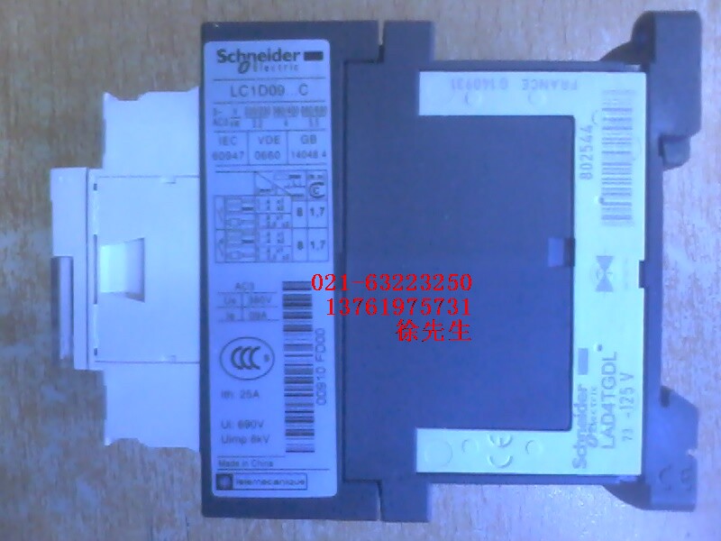 Schneider AC contactor Schneider LC1D09 coil voltage DC110V DC24V