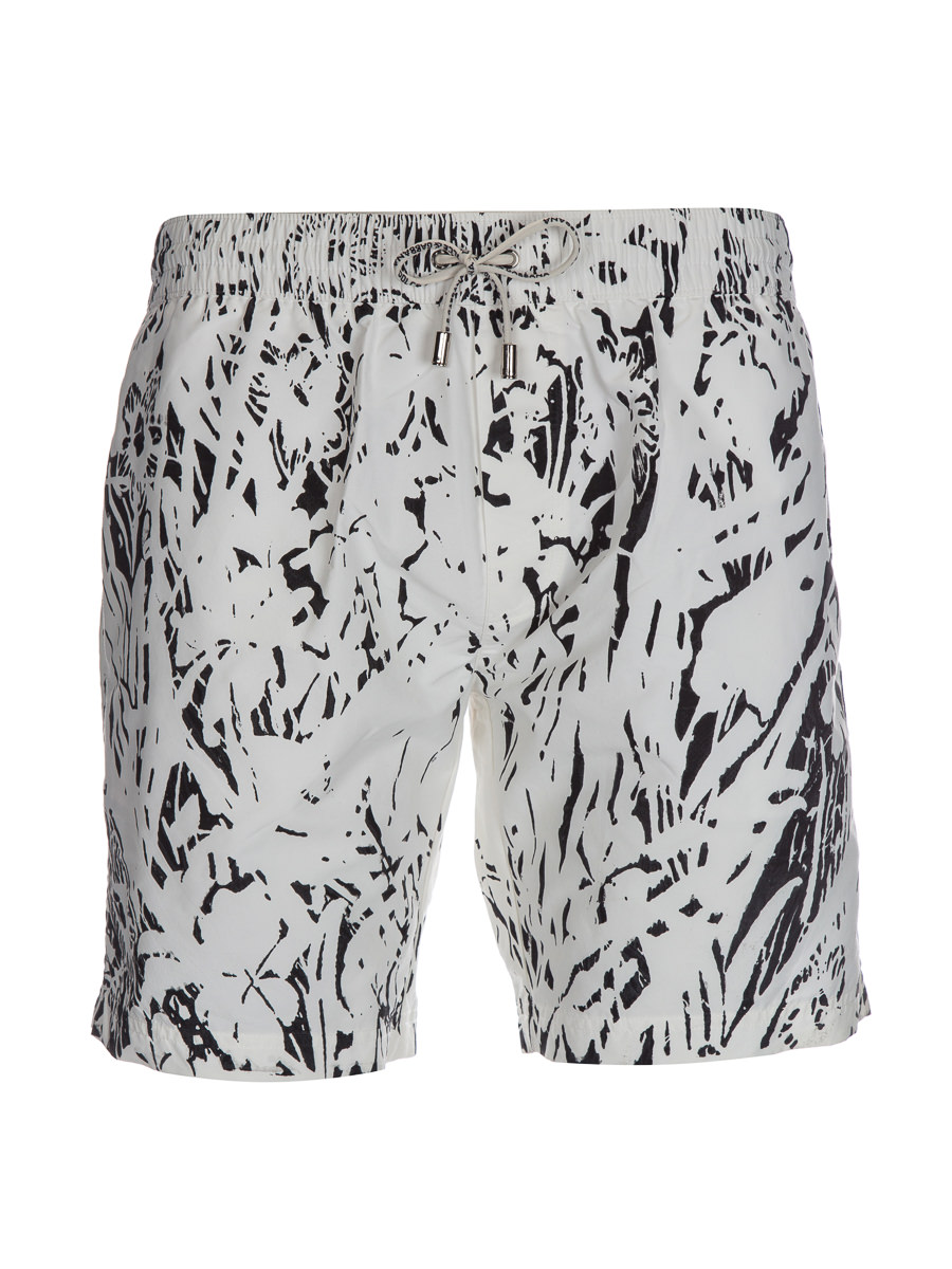 Dolce&Gabbana 黑白色斑驳印花抽绳短裤
