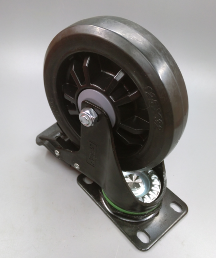 Thriving Castors 5 Inch Medium Ultra Silent Universal Brake Wheel Elastic Rubber Universal Wheel Castors Wheelbarrow Wheels