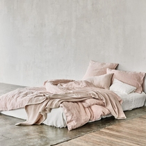 Luxury beauty quality 100% hemp HEMP warm pink pillowcase sheets Bedding four-piece set can be customized solid color