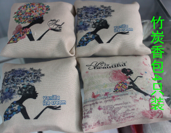 Antique vine scented bamboo charcoal bag mini small sachet charcoal bag household car supplies to remove odor creative carbon bag