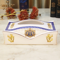 Ceramic European-style ktv table paper towel box luxury house clubhouse table table accessories tissue box