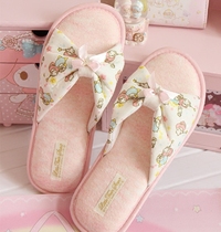 New style ~ sweet cute twin star small double star spring open toe home slippers