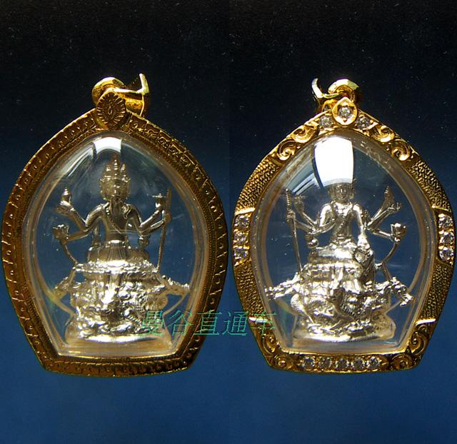 Thailand Flem True - Like - Body - 2 - phase of the Conference - Buddha - silver - four Buddhist Clamps Eat with a gilded shell