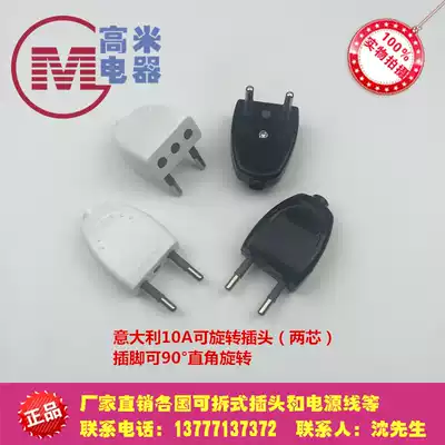 Italy, Chile, Uruguay two-pin plug detachable plug, wiring plug, intended 10a two-pin plug