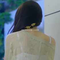  TV series female star Duan Xueqing with the same leaves 5 golden leaves side clip word hairpin side clip