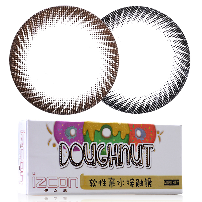 izcon伊厶康美瞳月抛大直径自然彩色隐形近视眼镜甜甜圈1片 包邮